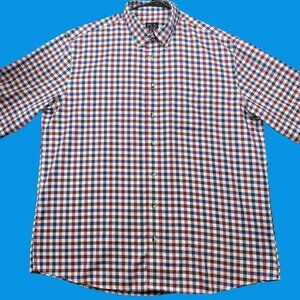 Jos. A. Bank Travelers Collection Button-Down Shirt Tailored Fit Checkered SZ XL